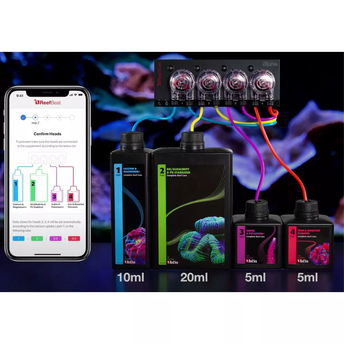 Red Sea 4-Part Complete Reef Care Dosing System | PET-TOPIA