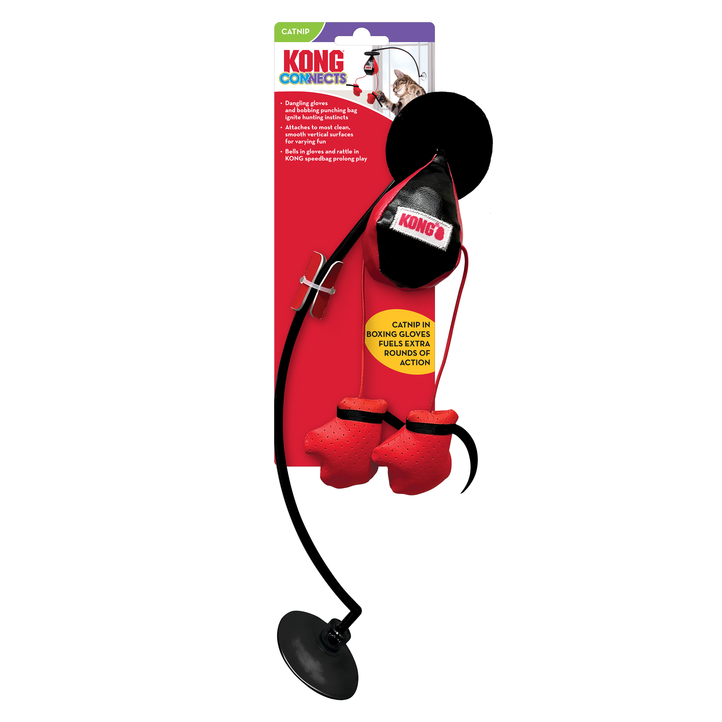 Kong Connects Window Boxing Cat Toy with Catnip | PET-TOPIA