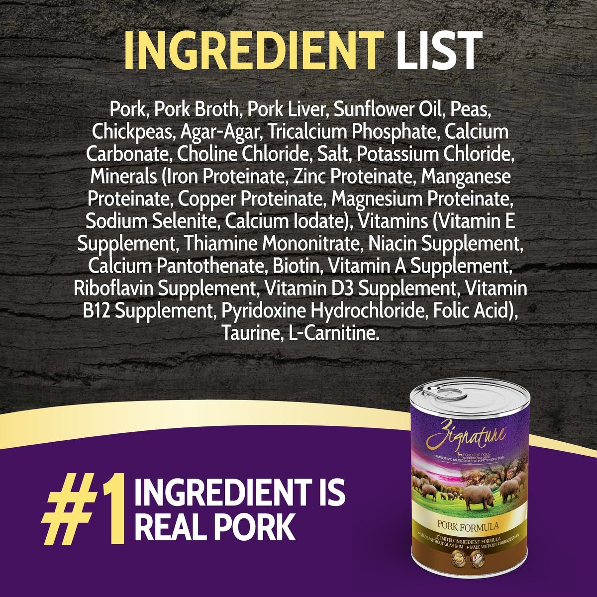 l carnitine pork Zignature Dog Food Pork 13 oz