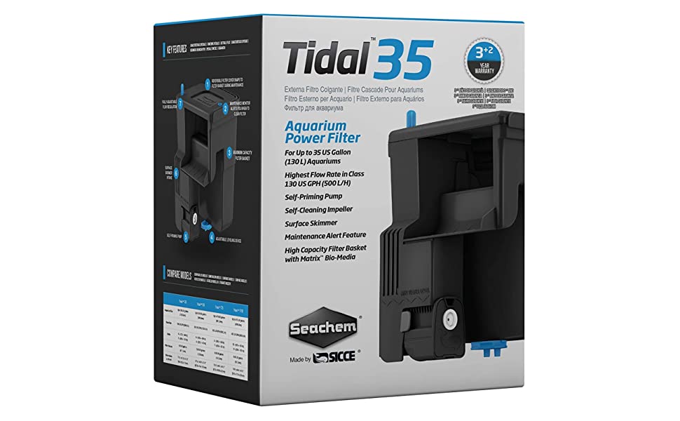 Seachem Tidal 35 Aquarium Power Filter | PET-TOPIA