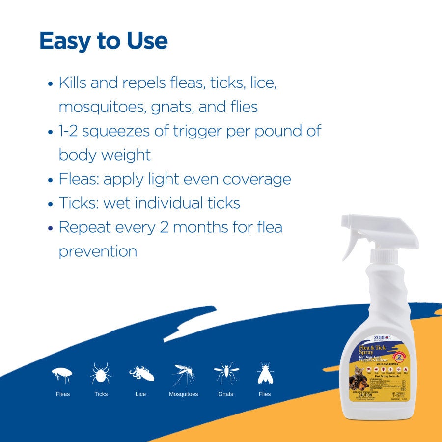 Zodiac Flea Tick Spray for Dogs Cats Puppies Kittens PET TOPIA