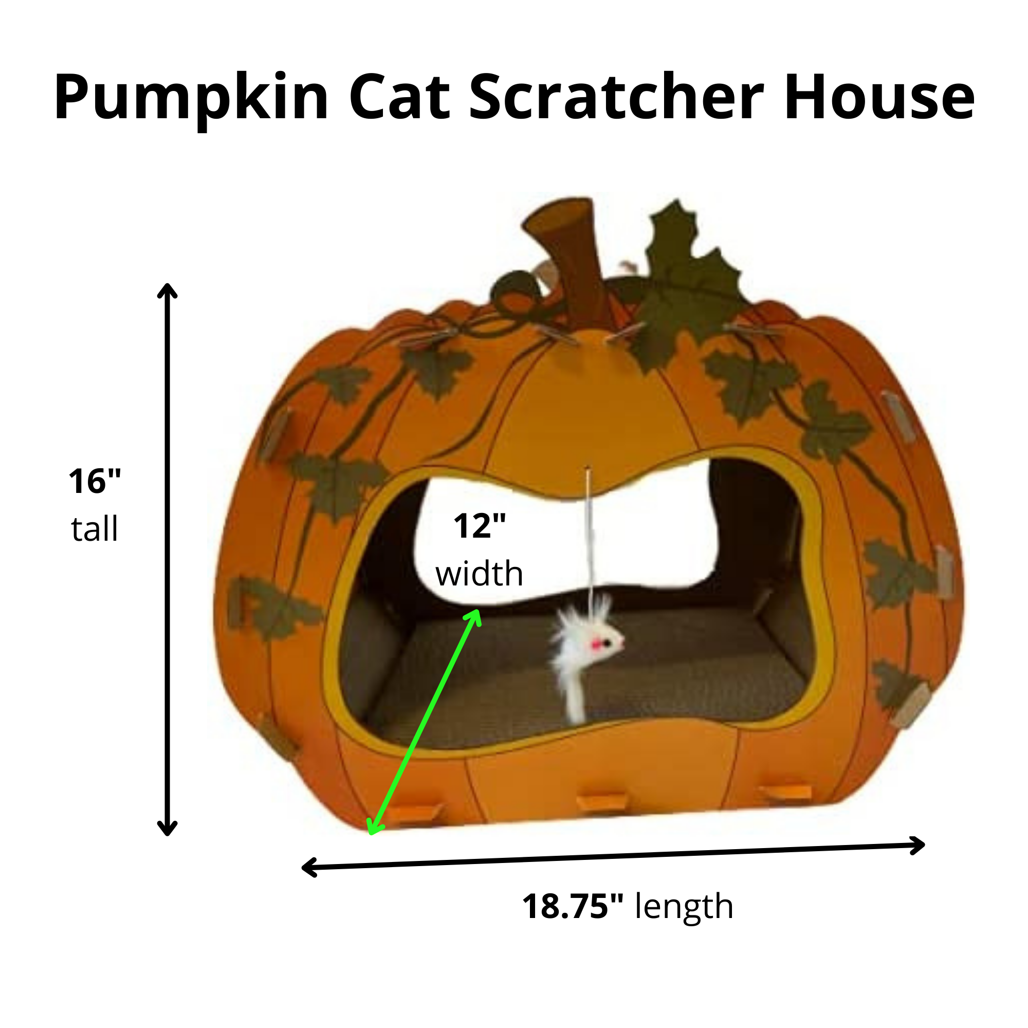 Halloween cat scratcher house top