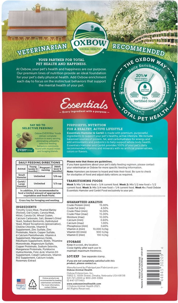 Oxbow hotsell hamster food
